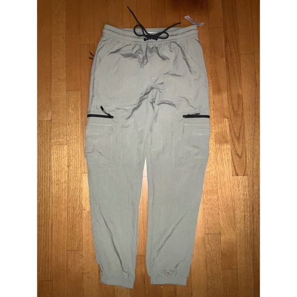 NWT Pacsun Relaxed Cargo Jogger Pants Lightweight Green‎ Drawstring Size Small - Picture 1 of 6